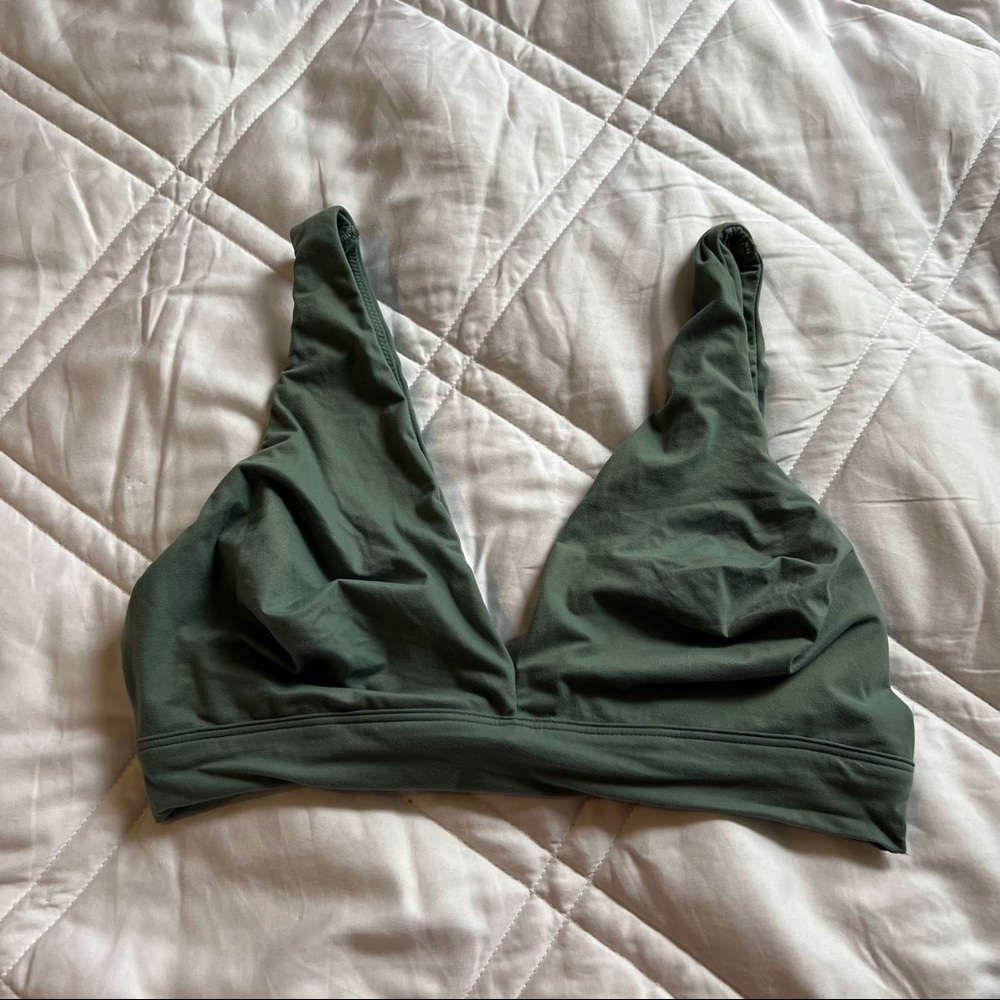 Army green soft unpadded Victoria’s Secret lounge bra
